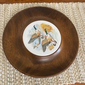Vintage Woodbury woodware geese platter